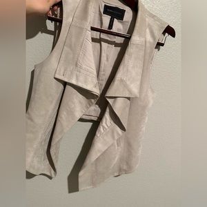 BCBG Maxazria Khaki Faux Suede Sleeveless Vest